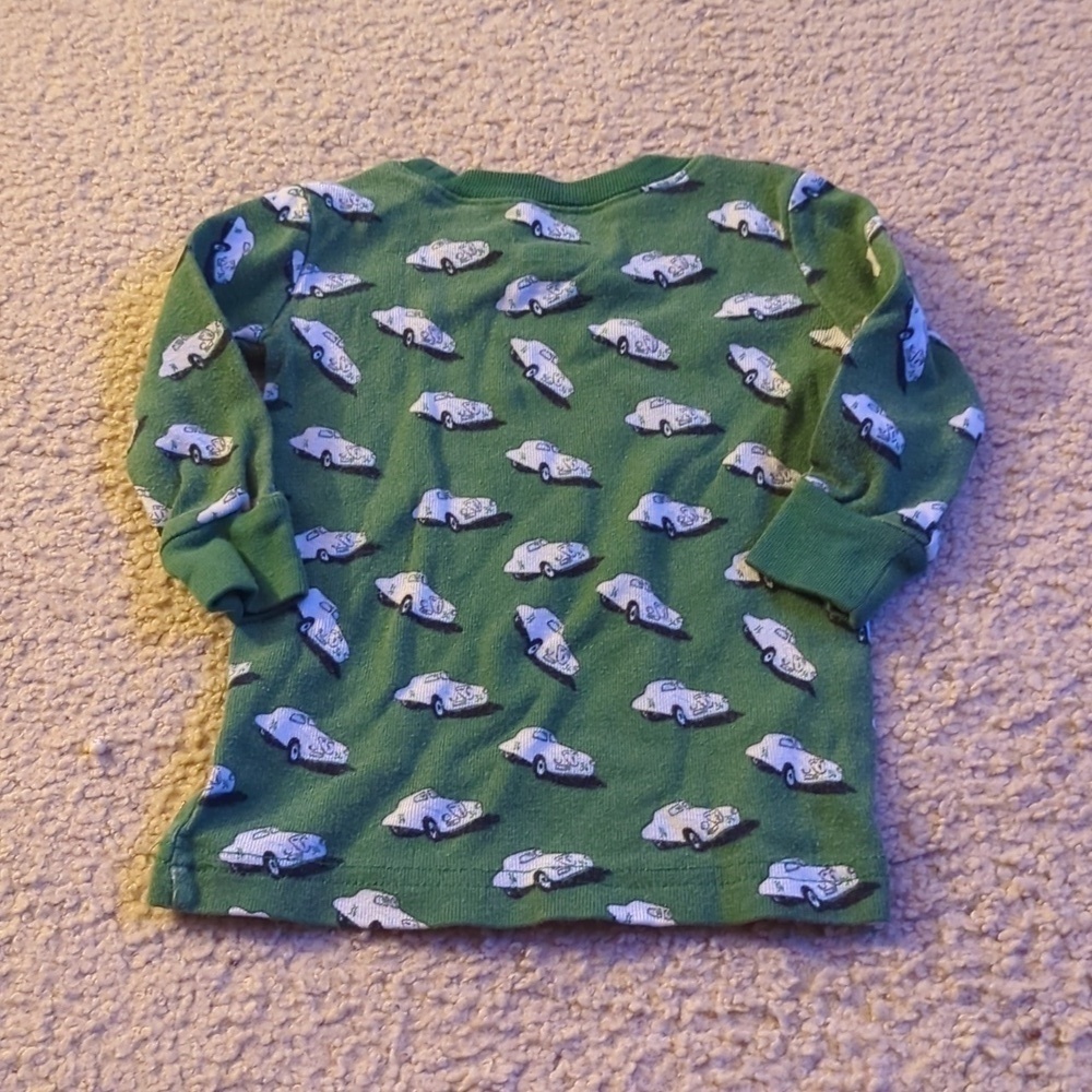 Janie & Jack Green Cars Two Pieces Pajama Set Size 6-12 Months - Picture 5 of 8